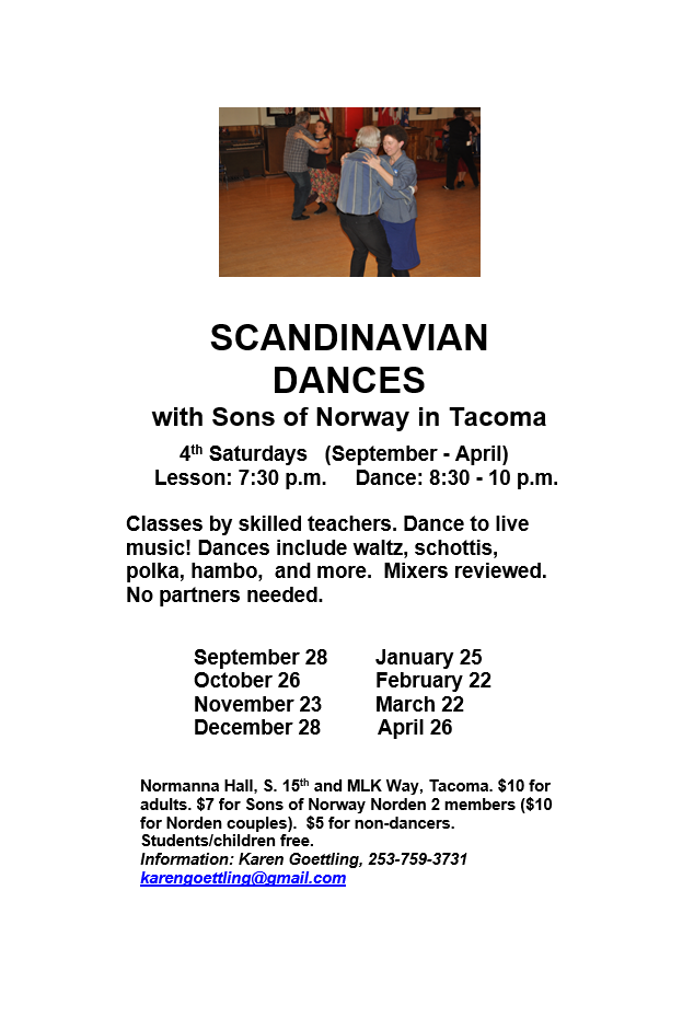 Scandinavian Dancing (4th Saturdays September-April)